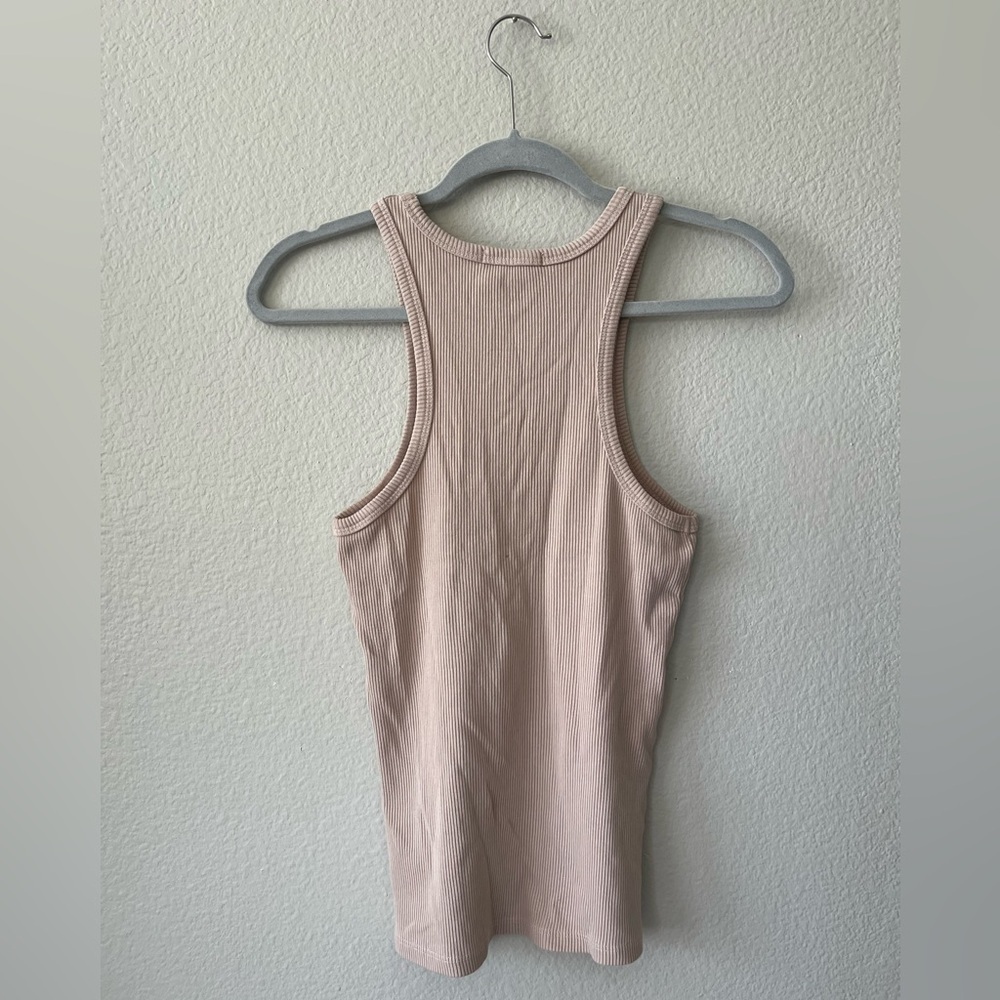 Bundle Agolde Rayne Black Tan Ribbed Cotton Lyocell Blend Tanks Women's Size S - Picture 11 of 16